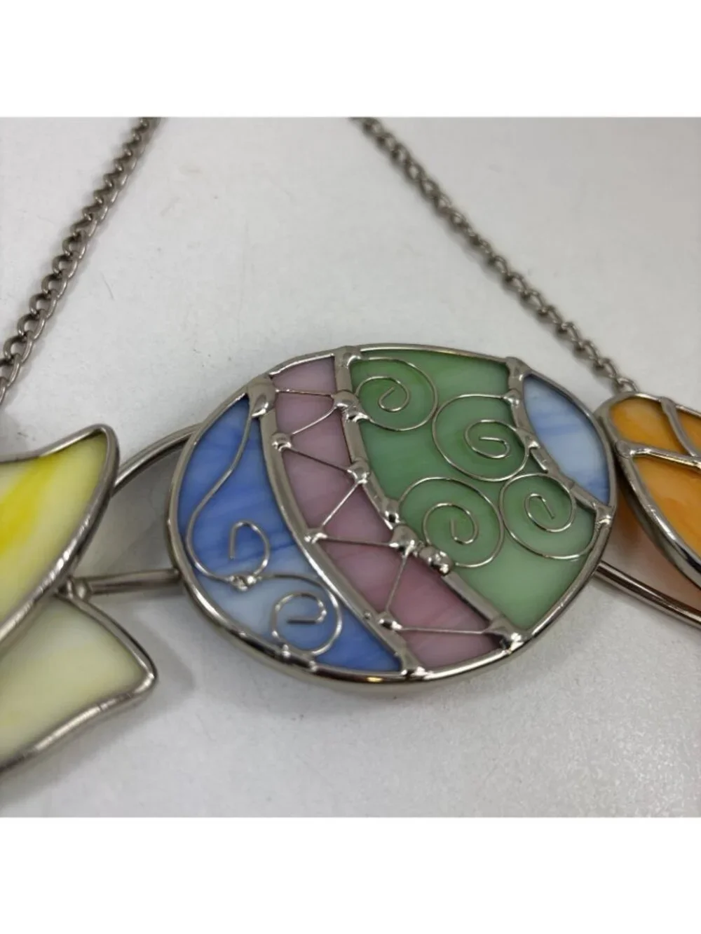 Stained Glass Easter Egg Tulip Wreath Hanging Suncatcher
